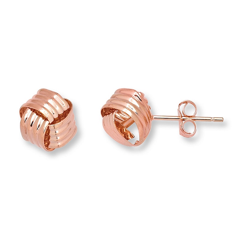 Main Image 1 of Love Knot Earrings 14K Rose Gold