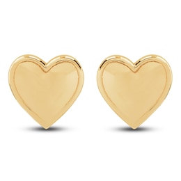 Young Teen Heart Earrings 14K Yellow Gold