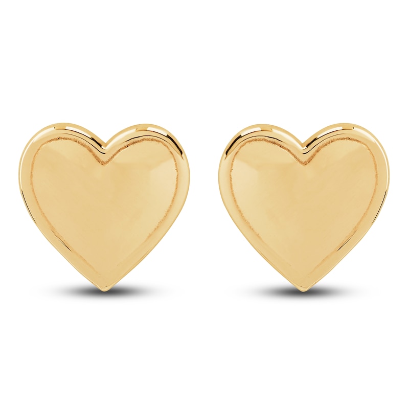 Main Image 1 of Young Teen Heart Earrings 14K Yellow Gold