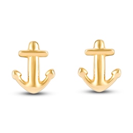 Young Teen Anchor Earrings 14K Yellow Gold
