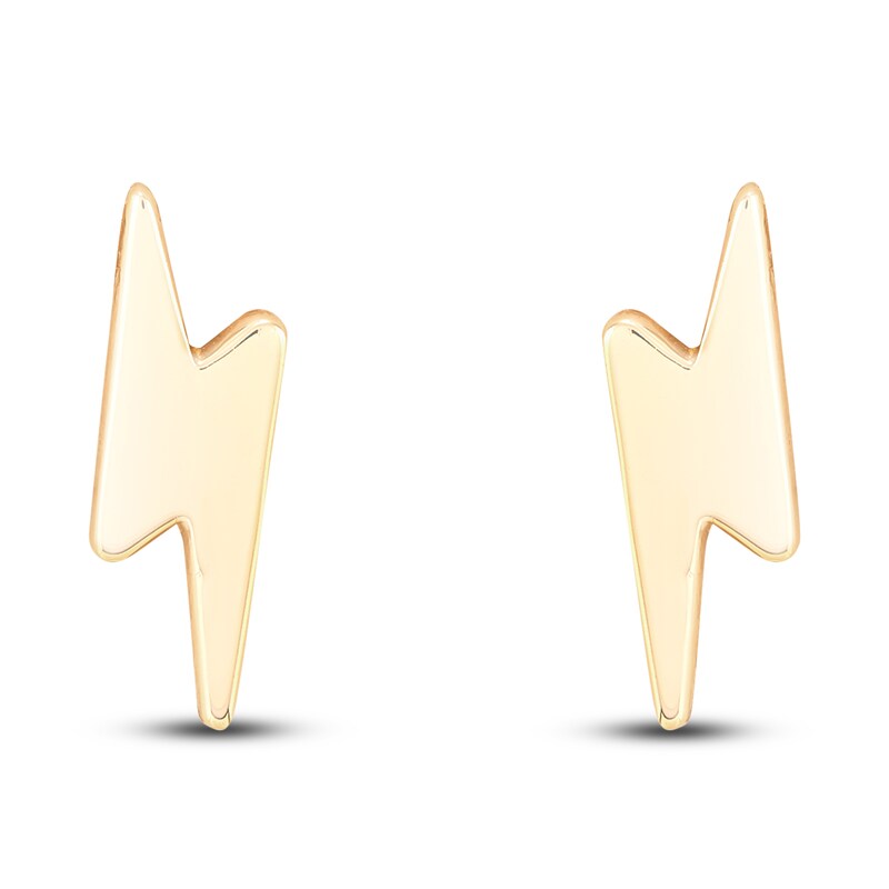 Main Image 1 of Young Teen Lightning Bolt Earrings 14K Yellow Gold