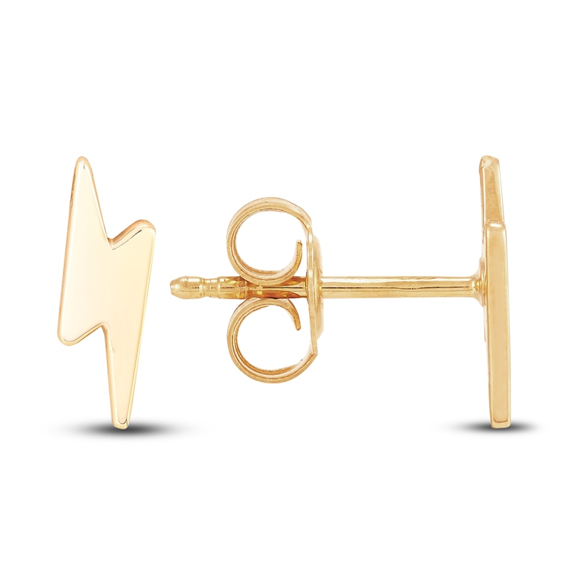 Main Image 3 of Young Teen Lightning Bolt Earrings 14K Yellow Gold