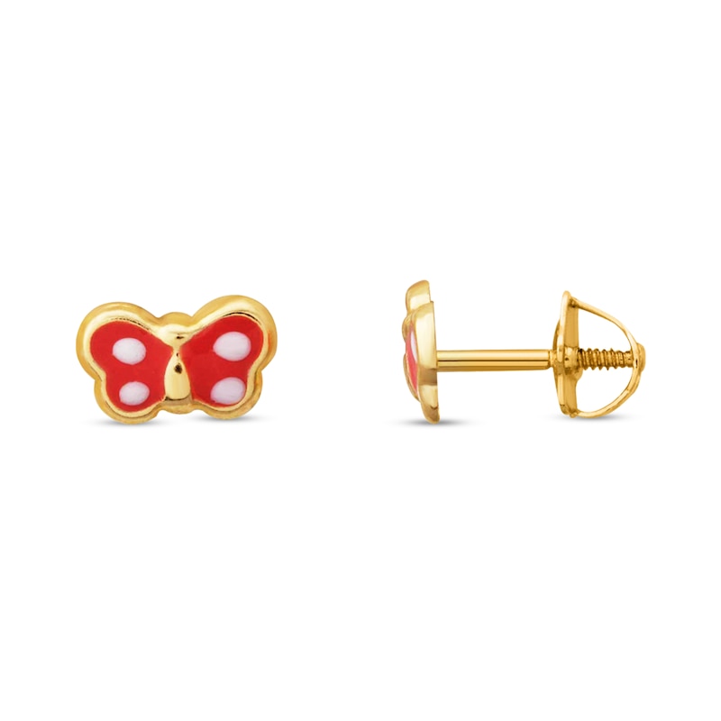 Main Image 1 of Children's Earrings 14K Yellow Gold Butterfly