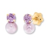 Thumbnail Image 1 of Children's Earrings Cultured Pearl & Amethyst 14K Yellow Gold