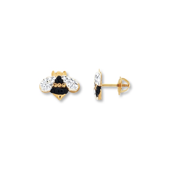 Children's Crystal Bee Earrings 14K Yellow Gold | Jared