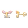 Thumbnail Image 0 of Children's Butterfly Earrings Cubic Zirconia 14K Yellow Gold