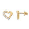 Thumbnail Image 1 of Children's Heart Earrings Cubic Zirconia 14K Yellow Gold