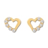 Thumbnail Image 2 of Children's Heart Earrings Cubic Zirconia 14K Yellow Gold