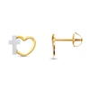 Thumbnail Image 1 of Children's Earrings Heart and Cross 14K Yellow Gold