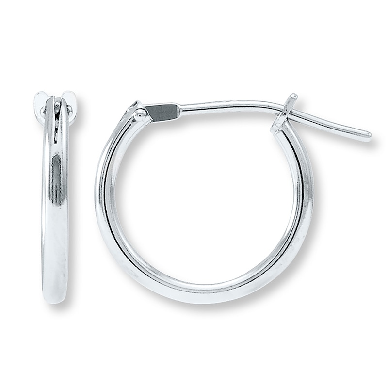 Hoop Earrings 14K White Gold