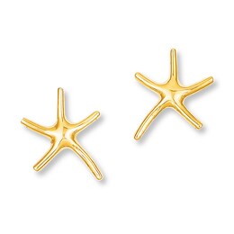 Starfish Earrings 14K Yellow Gold