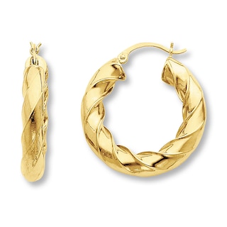 Round Twist Hoop Earrings 14K Yellow Gold | Jared