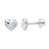 Thumbnail Image 1 of Puffed Heart Earrings 14K White Gold