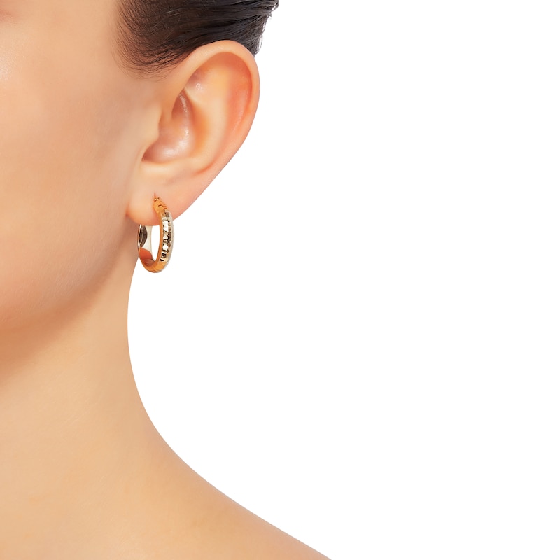 Main Image 3 of Round Hoop Earrings 14K Yellow Gold 21mm