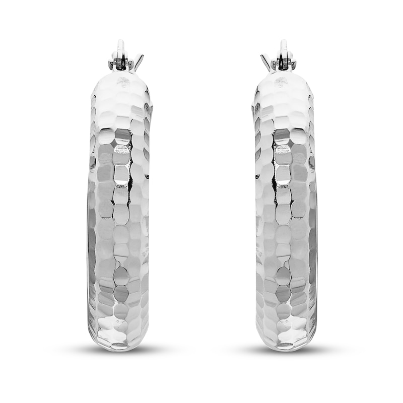 Main Image 2 of Round Hoop Earrings 14K White Gold 21mm