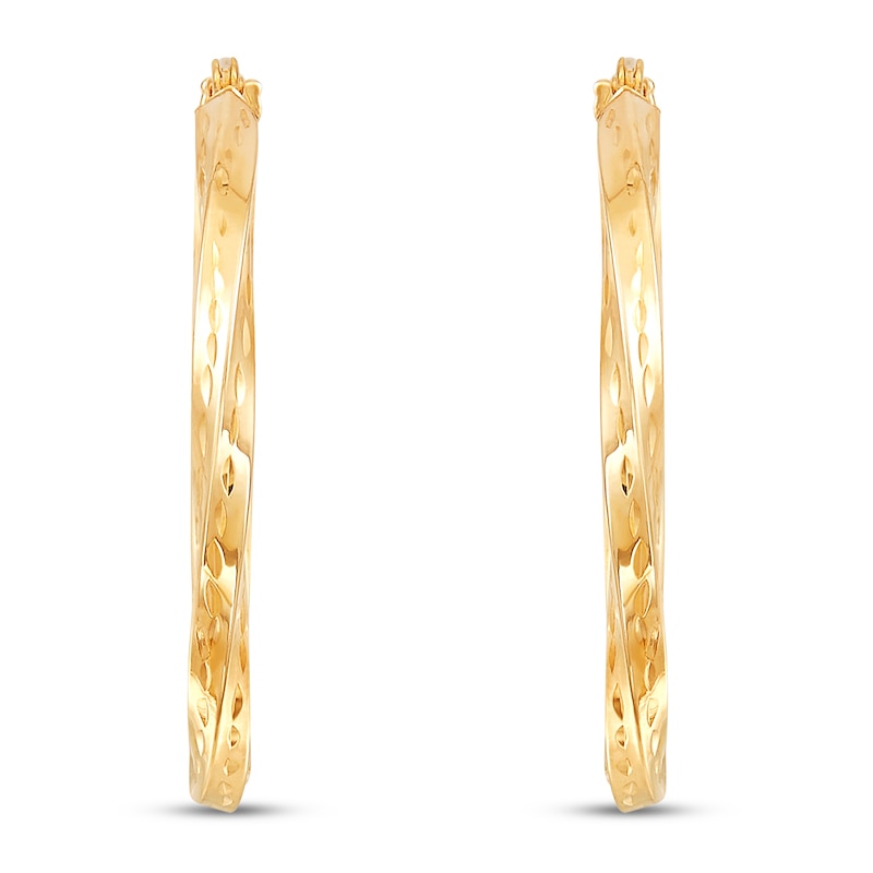 Main Image 3 of Twisted Hoop Earrings 10K Yellow Gold