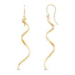 Spiral Dangle Earrings 10K Yellow Gold