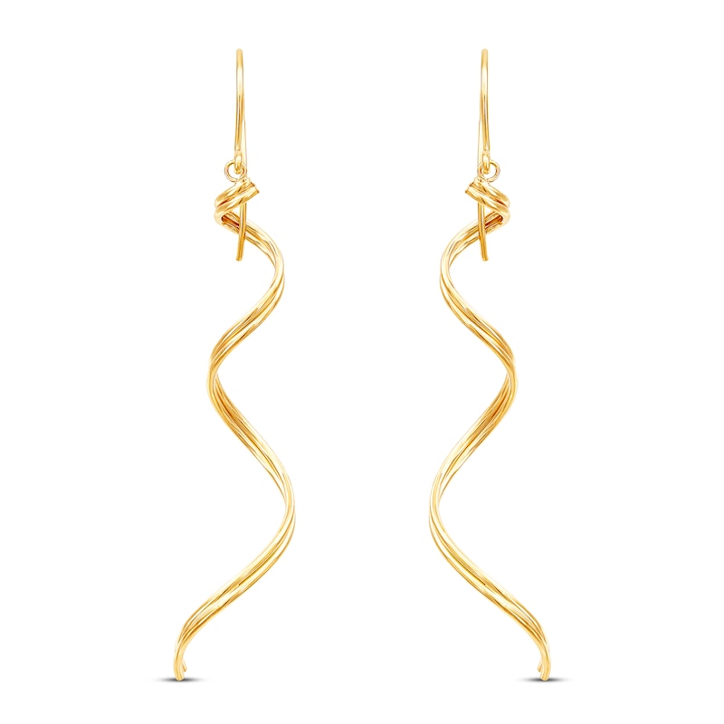 Main Image 2 of Spiral Dangle Earrings 10K Yellow Gold