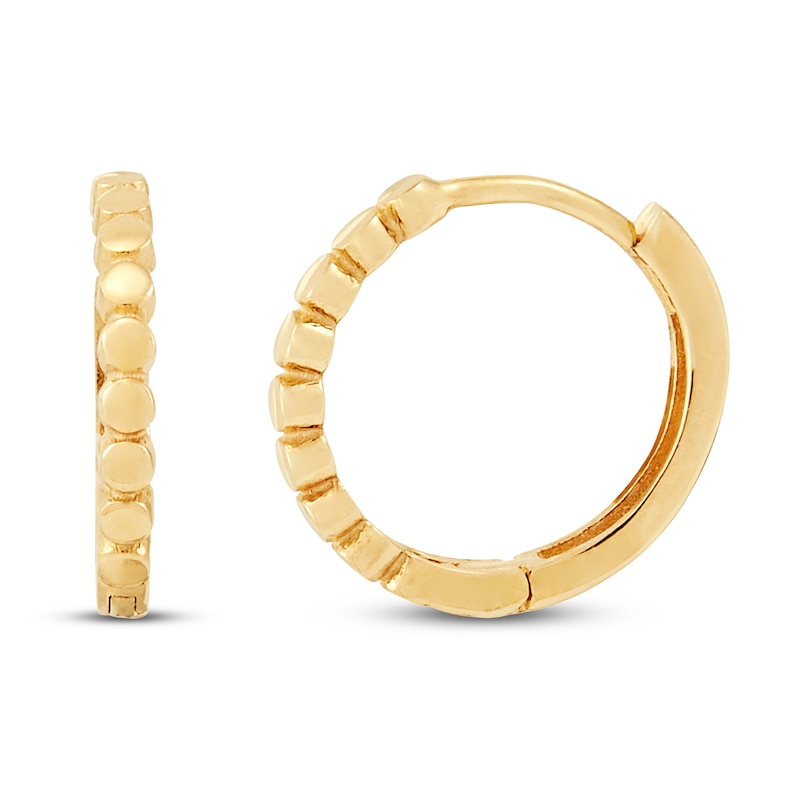 Main Image 2 of Beaded Huggie Earrings 10K Yellow Gold