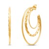 Thumbnail Image 1 of Triple Hoop Twist Earrings 10K Yellow Gold