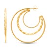 Thumbnail Image 2 of Triple Hoop Twist Earrings 10K Yellow Gold