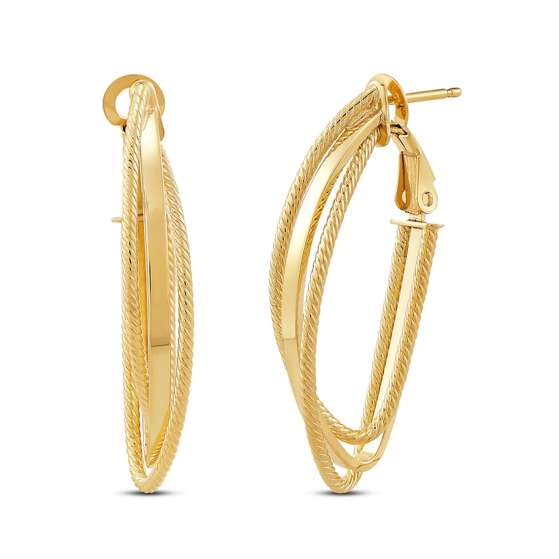 Main Image 1 of Triple Hoop Earrings 10K Yellow Gold