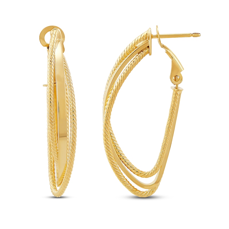 Main Image 2 of Triple Hoop Earrings 10K Yellow Gold