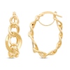 Thumbnail Image 2 of Graduated Oval Link Hoop Earrings 10K Yellow Gold