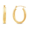 Thumbnail Image 1 of Oval Tube Hoop Earrings 10K Yellow Gold