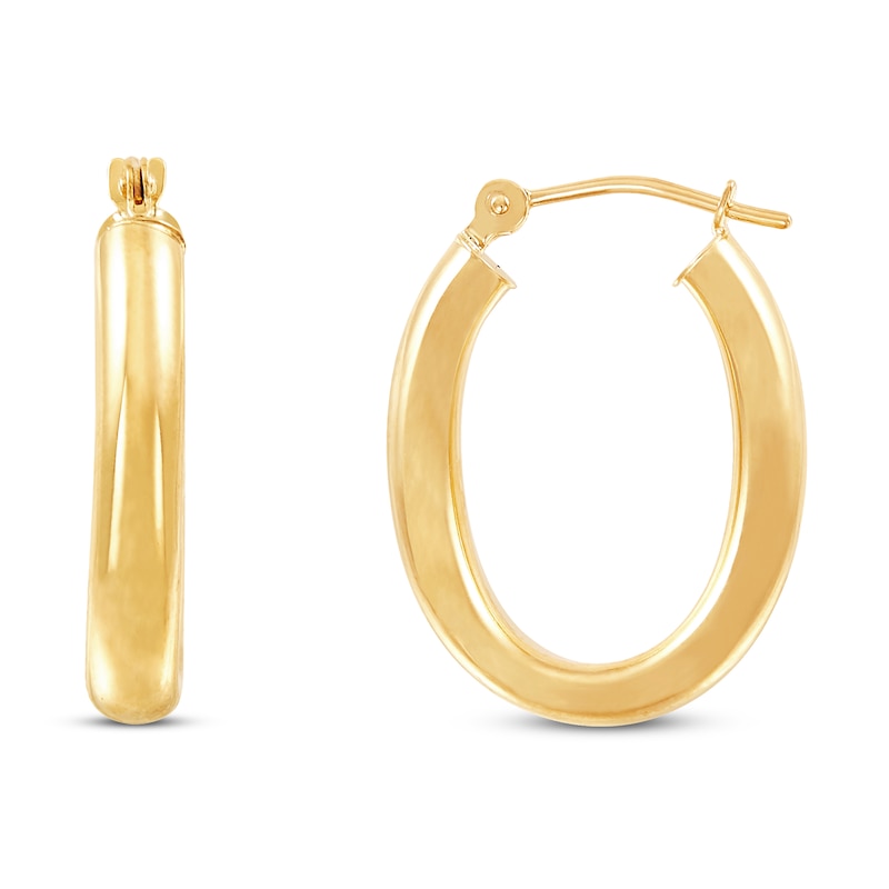 Oval Tube Hoop Earrings 10K Yellow Gold | Jared