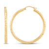 Thumbnail Image 2 of Textured Hoop Earrings 10K Yellow Gold