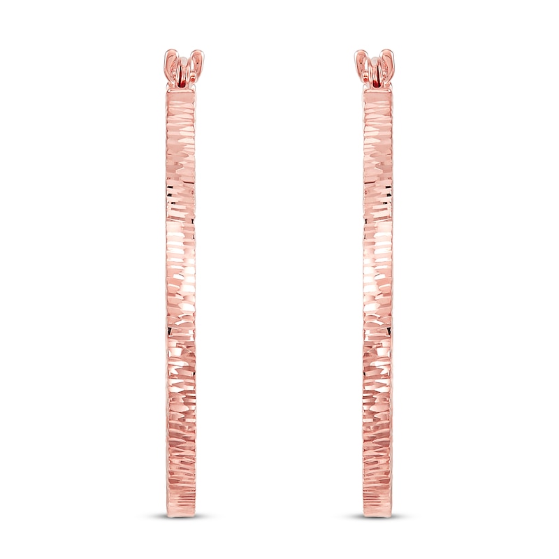 Main Image 2 of Round Hoop Earrings 10K Rose Gold
