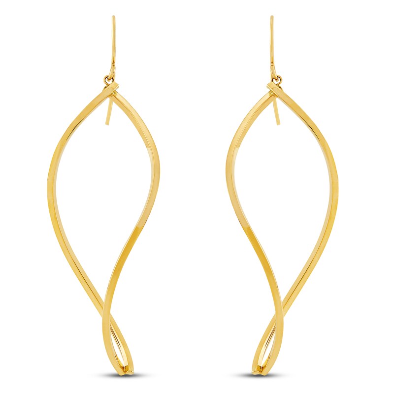 Main Image 2 of Square Open Twist Drop Earrings 10K Yellow Gold