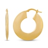 Thumbnail Image 1 of Hollow Flat Round Tube Hoop Earrings 10K Yellow Gold