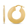 Thumbnail Image 2 of Hollow Flat Round Tube Hoop Earrings 10K Yellow Gold