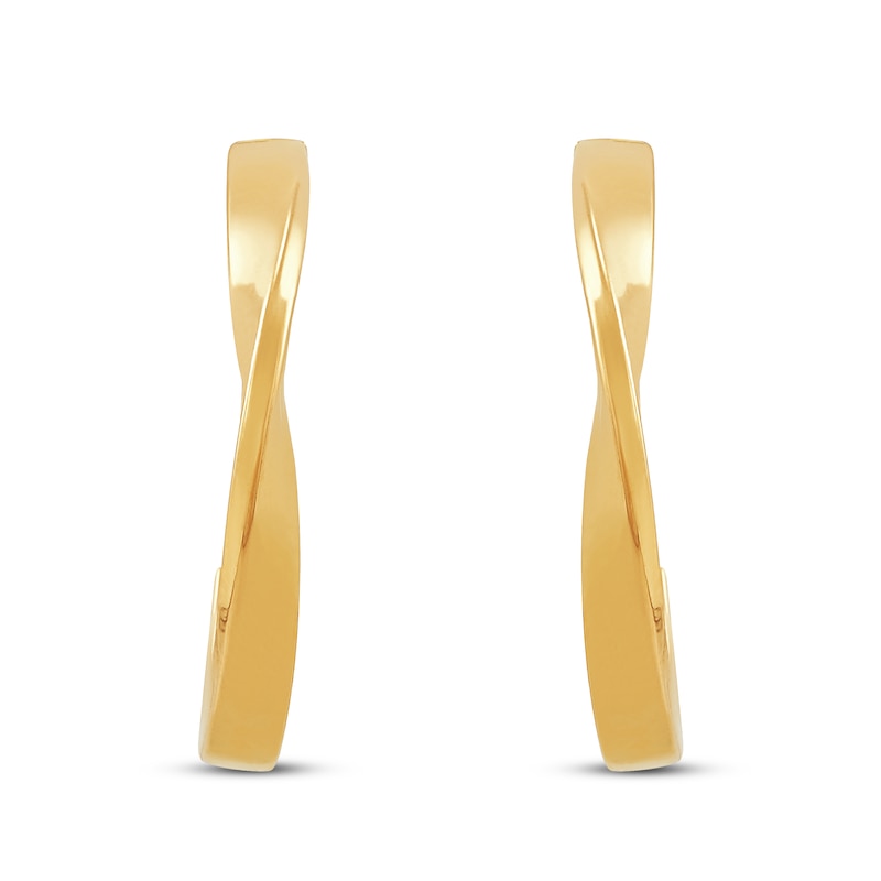 Main Image 2 of Graduated Twisted Hoop Earrings 10K Yellow Gold