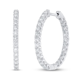 Lab-Grown Diamond Earrings 1 1/2 ct tw Round 14K White Gold