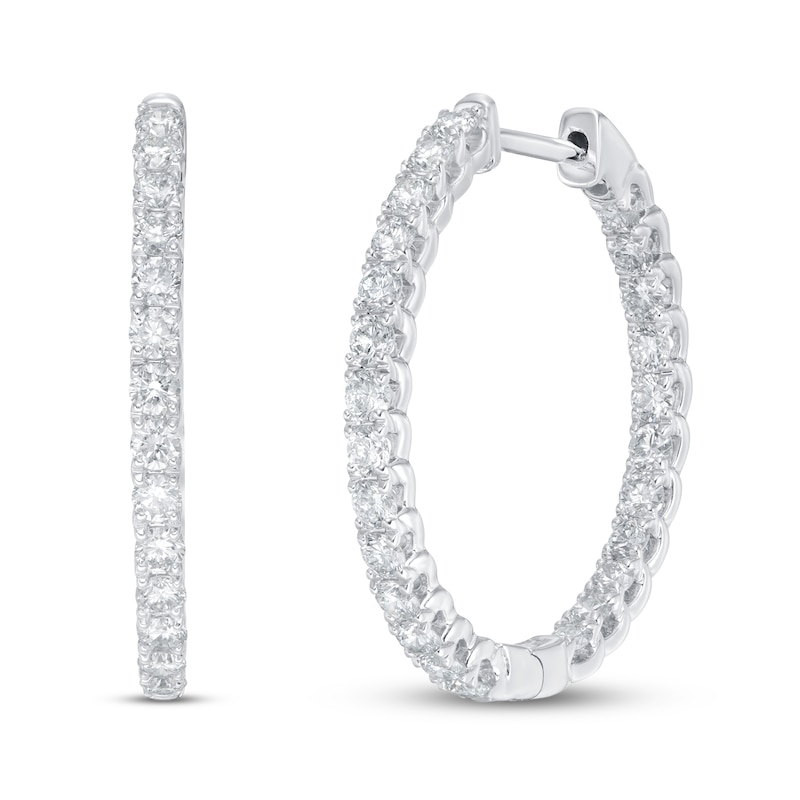 Main Image 1 of Lab-Grown Diamond Earrings 1 1/2 ct tw Round 14K White Gold