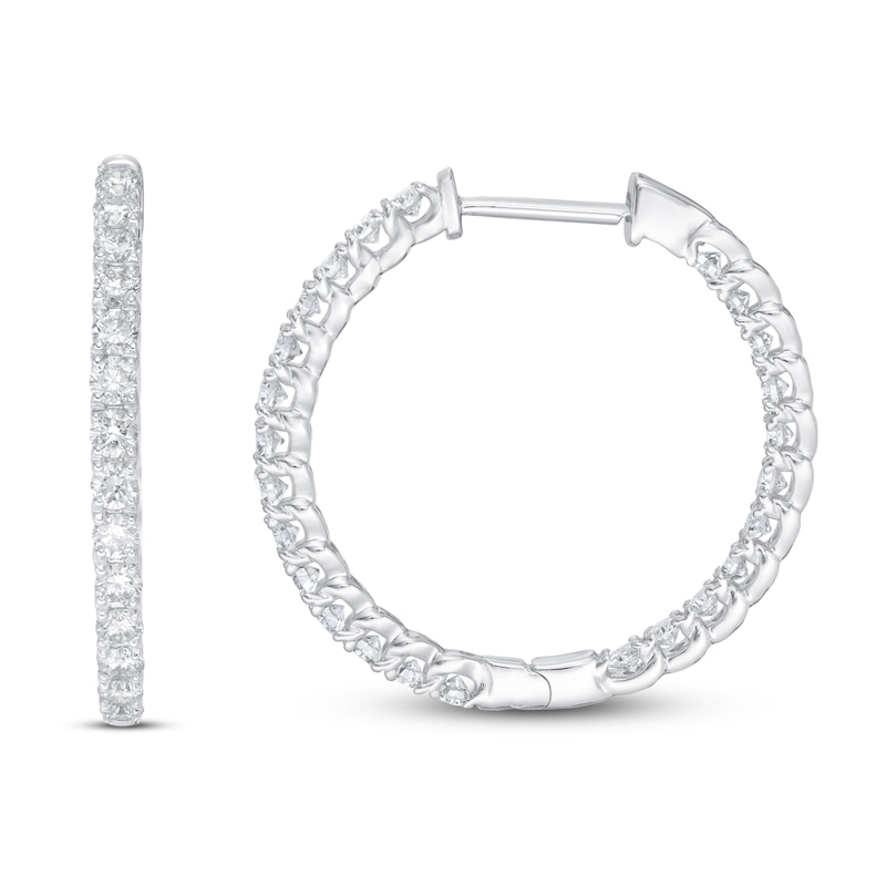 Main Image 2 of Lab-Grown Diamond Earrings 1 1/2 ct tw Round 14K White Gold