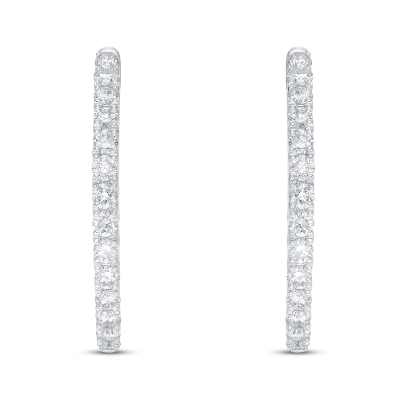 Main Image 3 of Lab-Grown Diamond Earrings 1 1/2 ct tw Round 14K White Gold