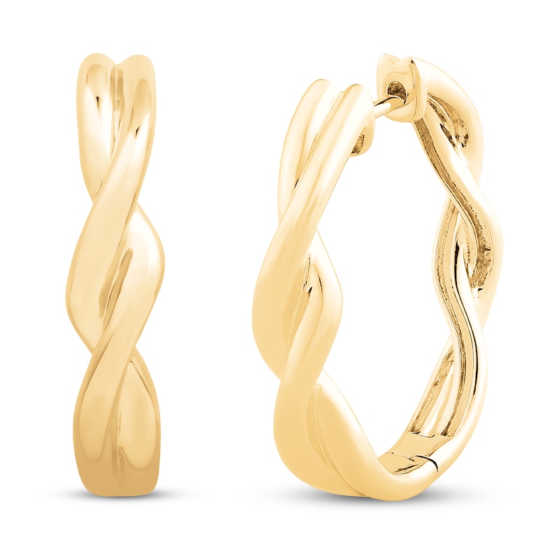Main Image 1 of Twist Hoop Earrings 10K Yellow Gold