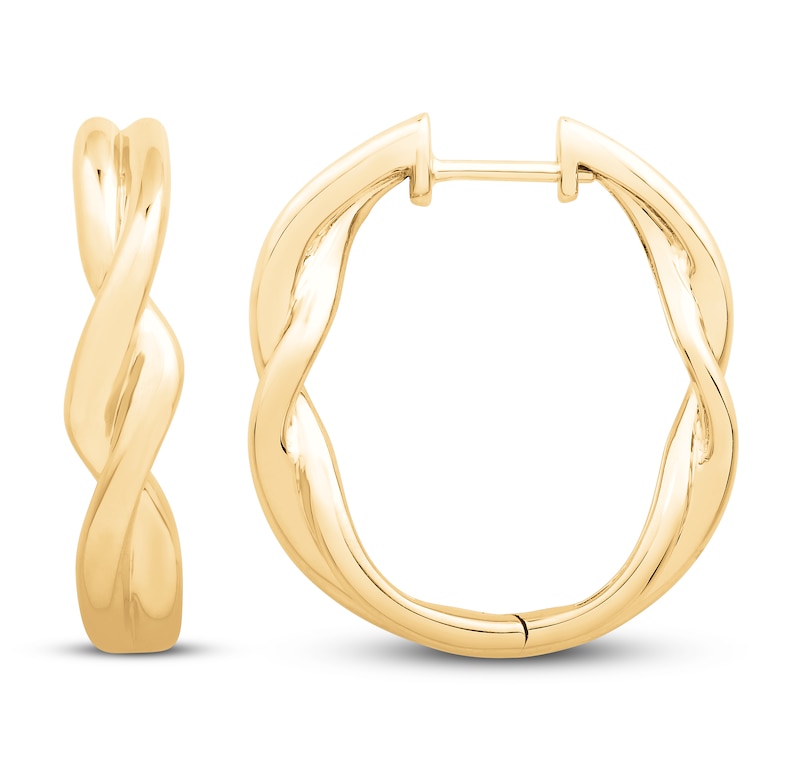 Main Image 2 of Twist Hoop Earrings 10K Yellow Gold