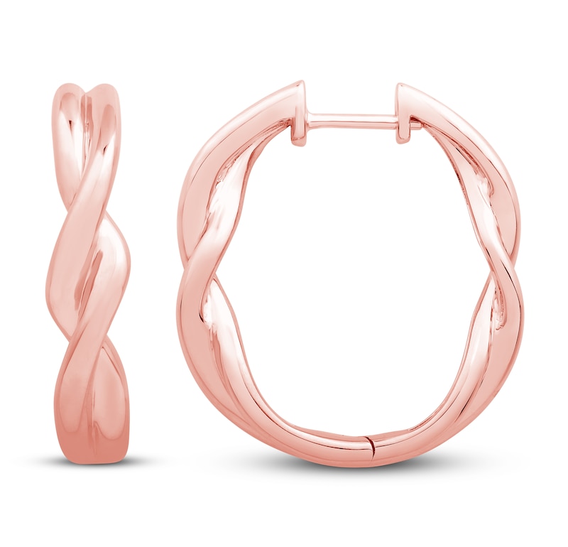 Main Image 2 of Twist Hoop Earrings 10K Rose Gold