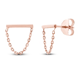 Bar Chain Earrings 14K Rose Gold