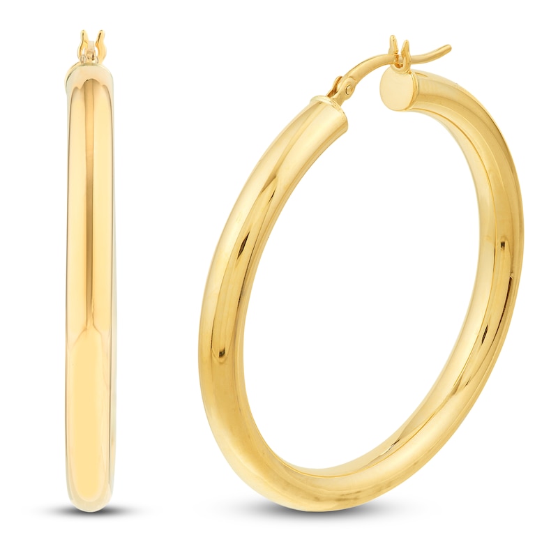 Main Image 2 of Round Hoop Earrings 14K Yellow Gold 40mm