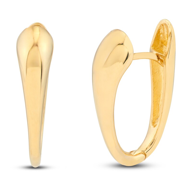 Main Image 2 of Teardrop Huggie Earrings 14K Yellow Gold