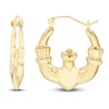 Thumbnail Image 1 of Claddagh Hoop Earrings 14K Yellow Gold
