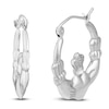 Thumbnail Image 2 of Claddagh Hoop Earrings 14K White Gold