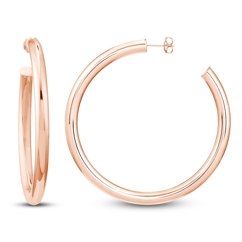 Main Image 1 of Open Hoop Earrings 14K Rose Gold