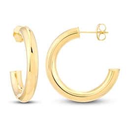 Open Hoop Earrings 14K Yellow Gold